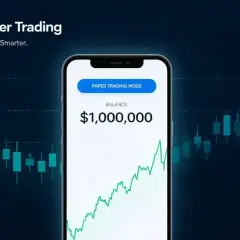 Webull Paper Trading app on a phone shows a $1,000,000 balance. This is how to practice what is paper trading without real money.