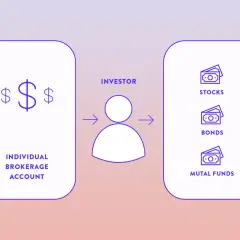 An investor moves funds from an individual brokerage account to invest in stocks, bonds, and mutual funds.