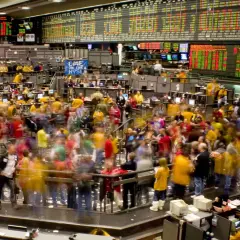 A bustling stock exchange floor, perhaps where Matt Berke of Morgan Stanley once navigated the trading frenzy.
