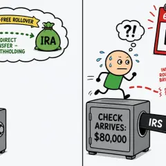 A person dreams of a tax-free 401(k) rollover. The reality involves a stressful 60-day clock, a check with 20% federal withholding, and a frantic rush to complete the indirect rollover.