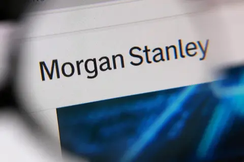 Close-up of a screen displaying "Morgan Stanley". This could be a webpage discussing the Morgan Stanley private bank minimum investment.