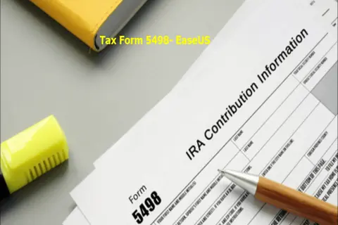 Tax Form 5498, IRA Contribution Information, is shown with a pen and yellow highlighter, ready for tax season.
