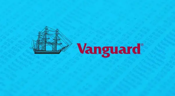 Vanguard logo with a ship, on a background of financial data. The vanguard primecap fund admiral shares are represented.