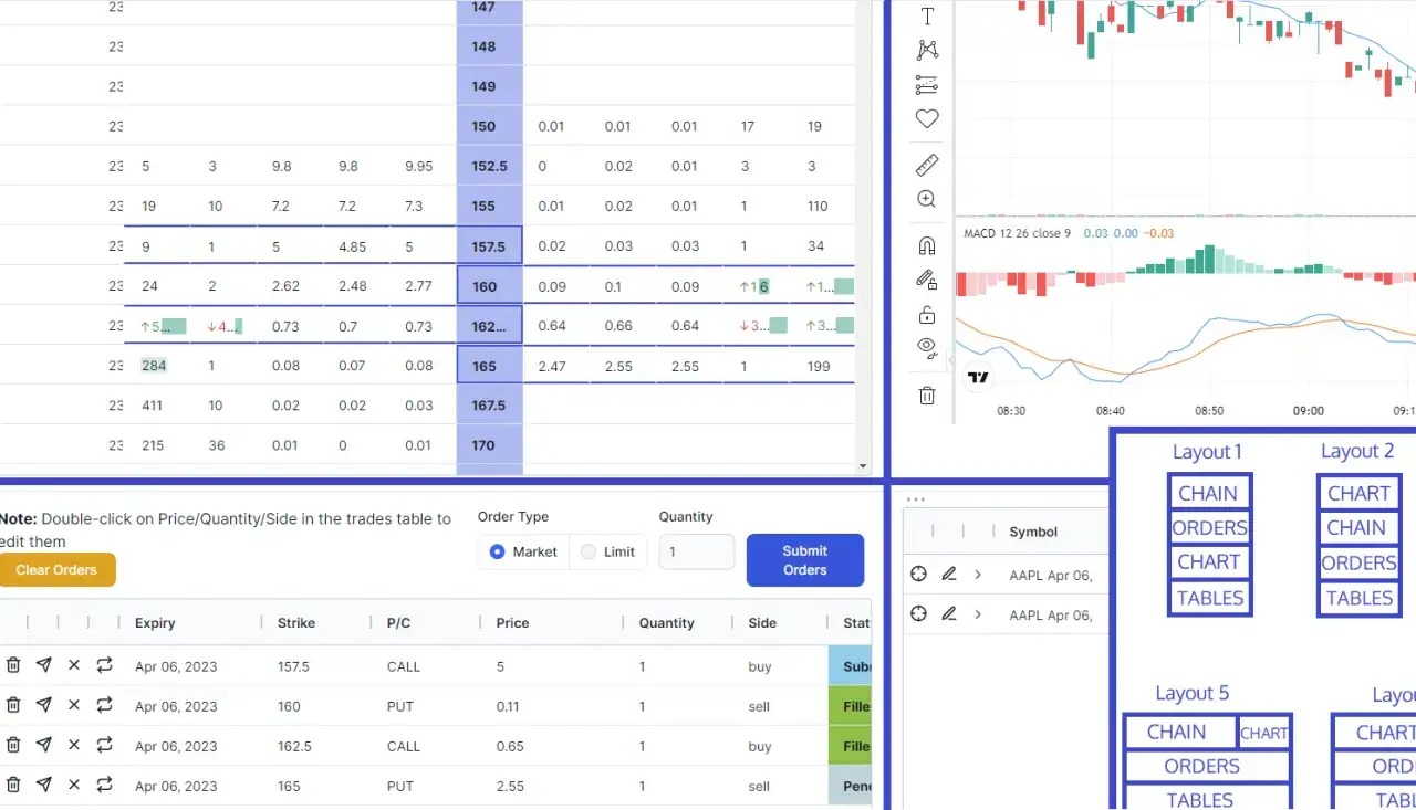 A trading platform showing a stock chart and order entry interface, illustrating what is paper trading by simulating real market conditions without real money.